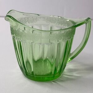 Vintage Jeanette Glass Princess Green Uranium Depression Glass Creamer Pitcher